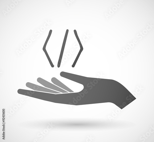 Isolated hand giving a code sign