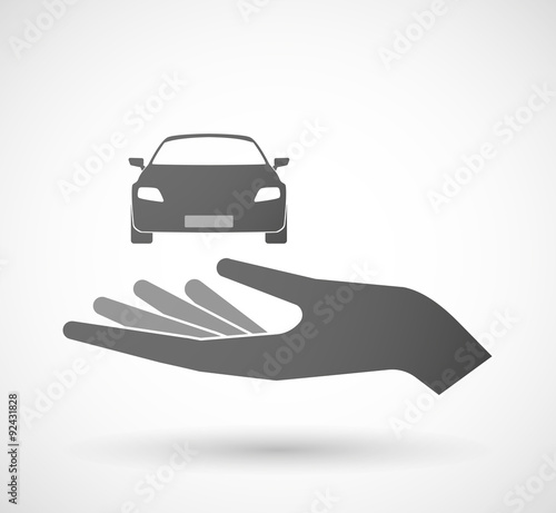 Isolated hand giving a car