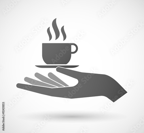 Isolated hand giving a cup of coffee