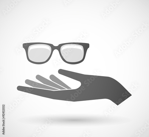 Isolated hand giving a glasses