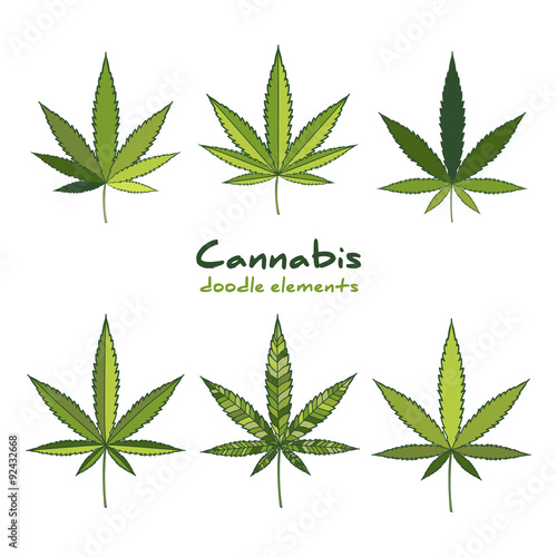 Cannabis logo set.