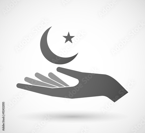 Isolated hand giving an islam sign