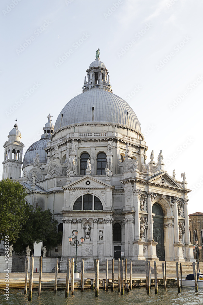 The Basilica Santa Maria della Salute, built in baroque style, on Grand Canal in Venice, Italy