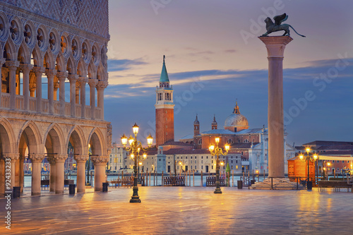 Venice. Image of St. Mark's square in Venice during sunrise.