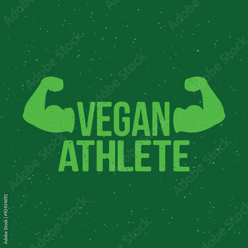 Vegan athlete vector sign