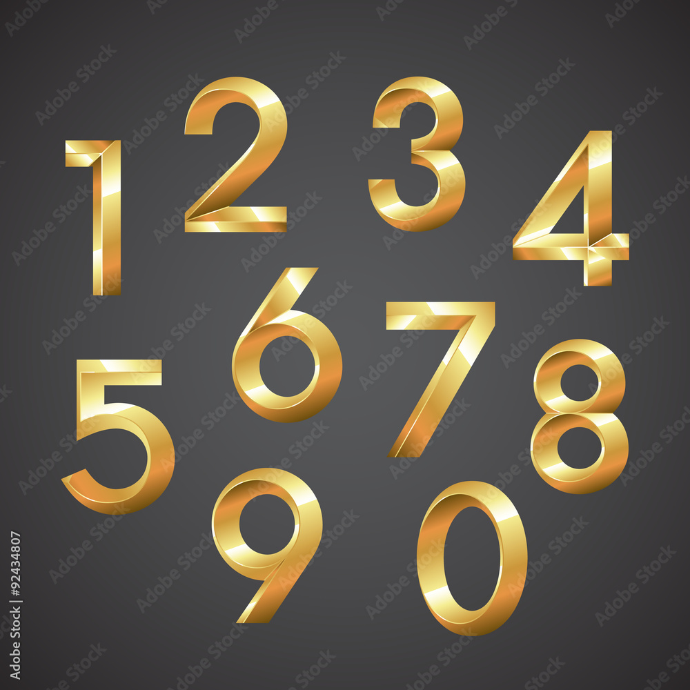 number gold vector number gold vector