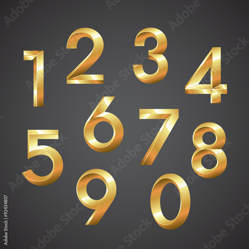 number gold vector
