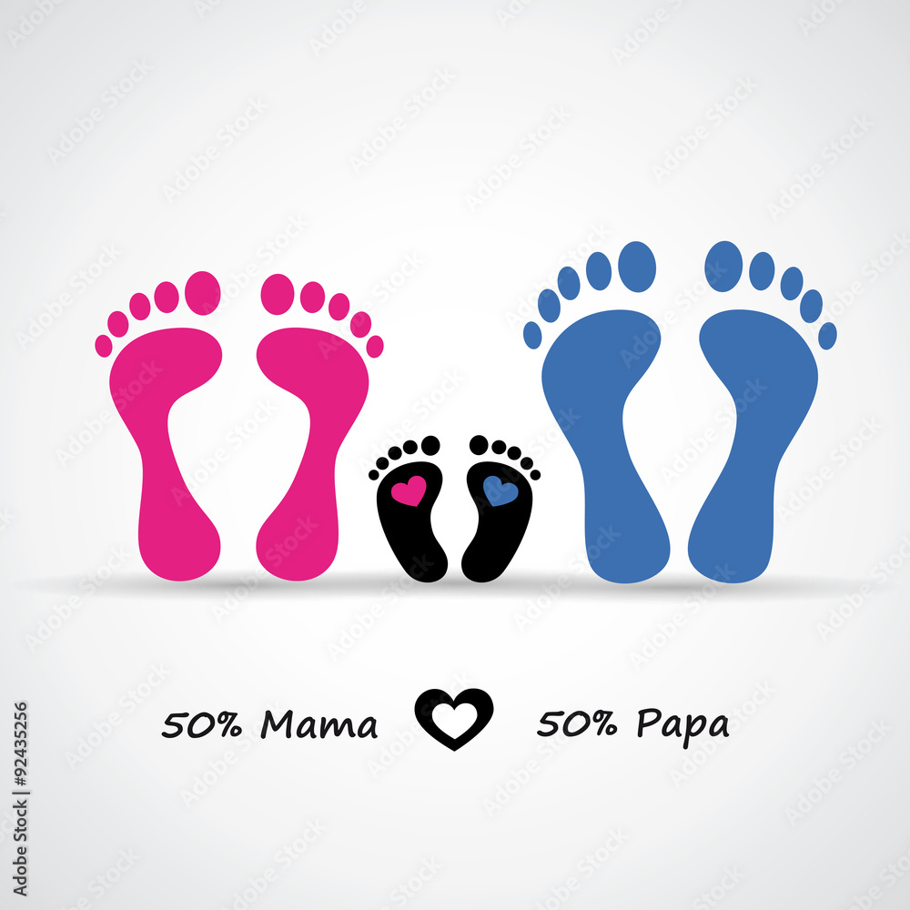 Vetor de Füße Mama Papa Kind do Stock | Adobe Stock