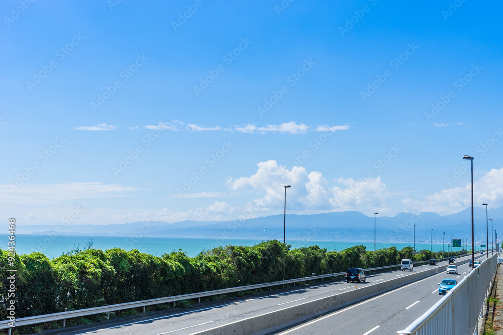 Route-1 along the Gulf of Sagami,Kanagawa Japan