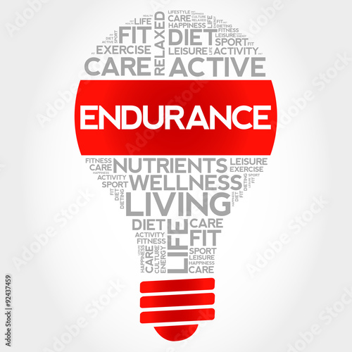 ENDURANCE bulb word cloud, health concept