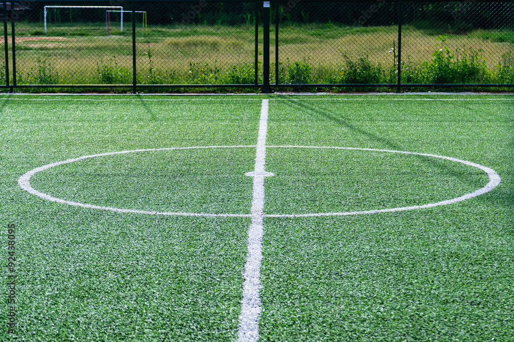 Fototapeta premium Artificial turf football field