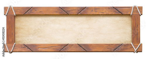 wood frame with ropes isola...