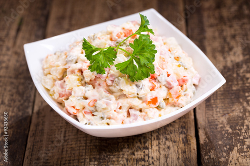 bowl of traditional russian salad