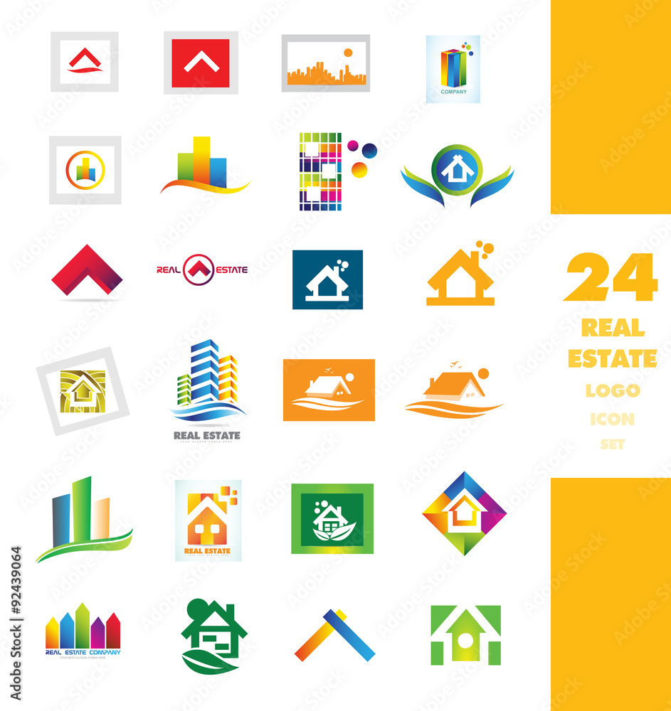 Real estate company logo set