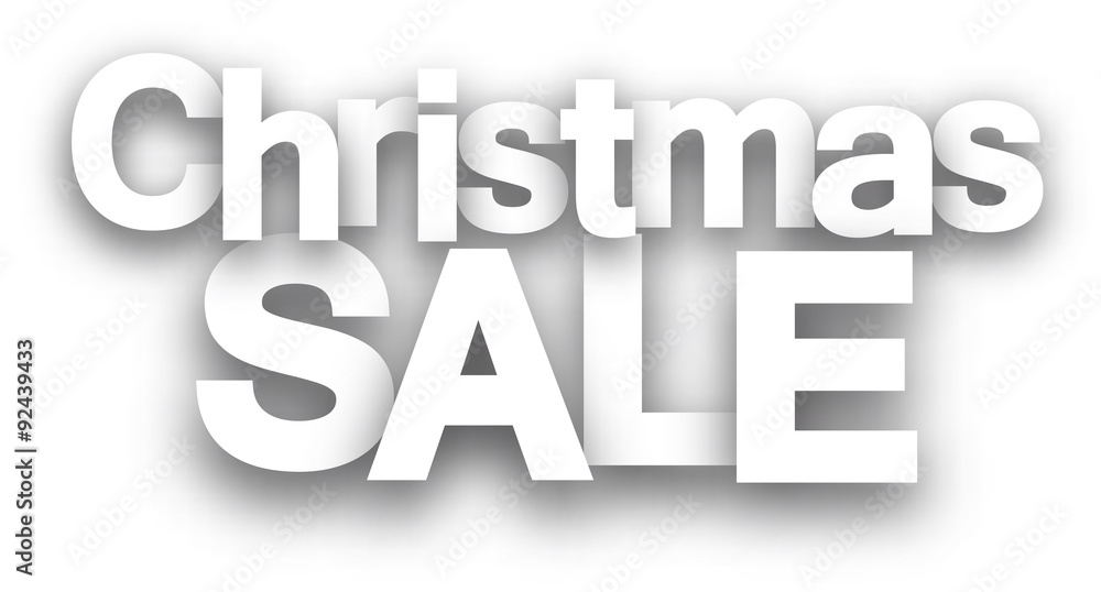 Christmas sale white paper sign.