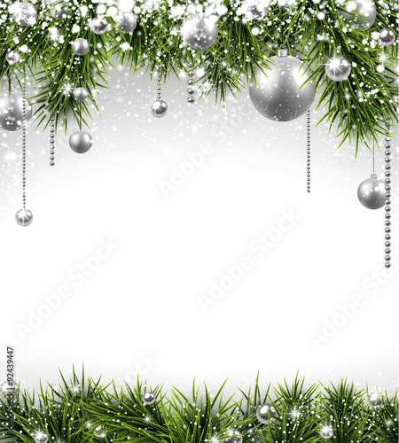 Christmas background with spruce branches.