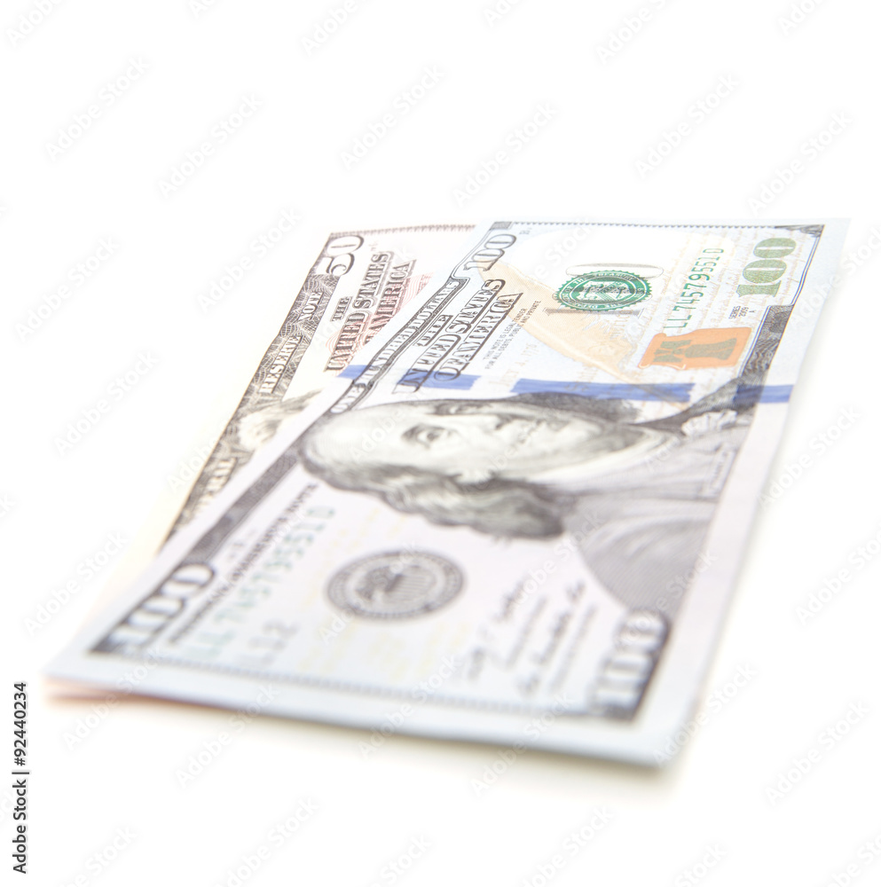 Various dollar notes. All on white background Various dollar notes. All on white background