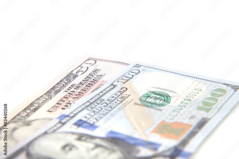 Various dollar notes. All on white background. Various dollar notes. All on white background.