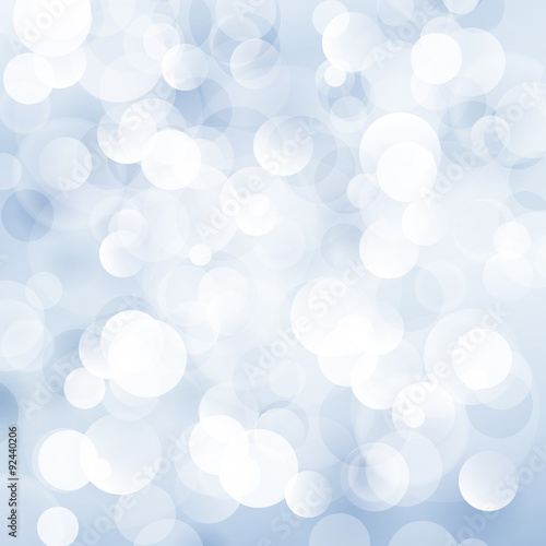 Soft Bright Abstract Bokeh Background in Shades of Blue, Soft Glow of the Sun , Defocused Lights, Vector Illustration