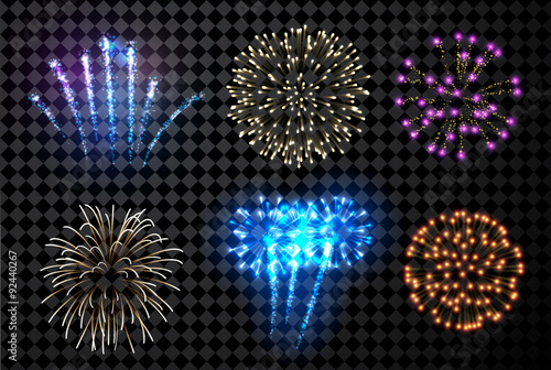 Festive fireworks set.