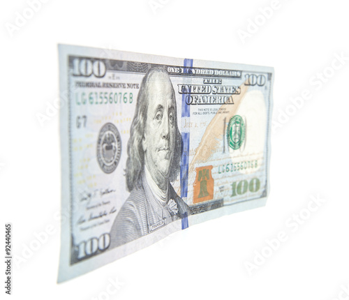 Wallpaper Mural Single hundred dollar note. All on white background. Torontodigital.ca