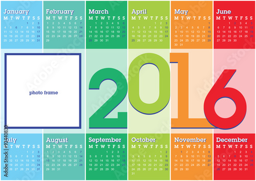 calendar 2016 stripes