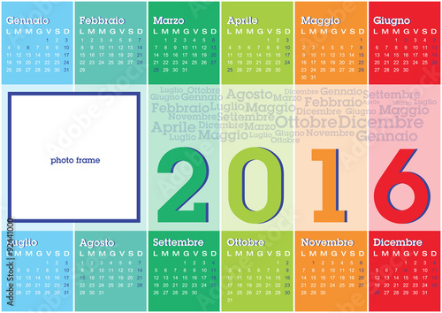 calendar 2016 italian stripes