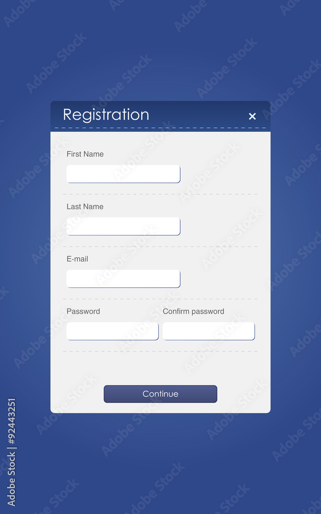 registration screen registration screen