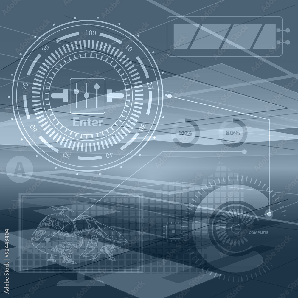 Abstract technology contour objects.Financial modern presentatio Abstract technology contour objects.Financial modern presentatio