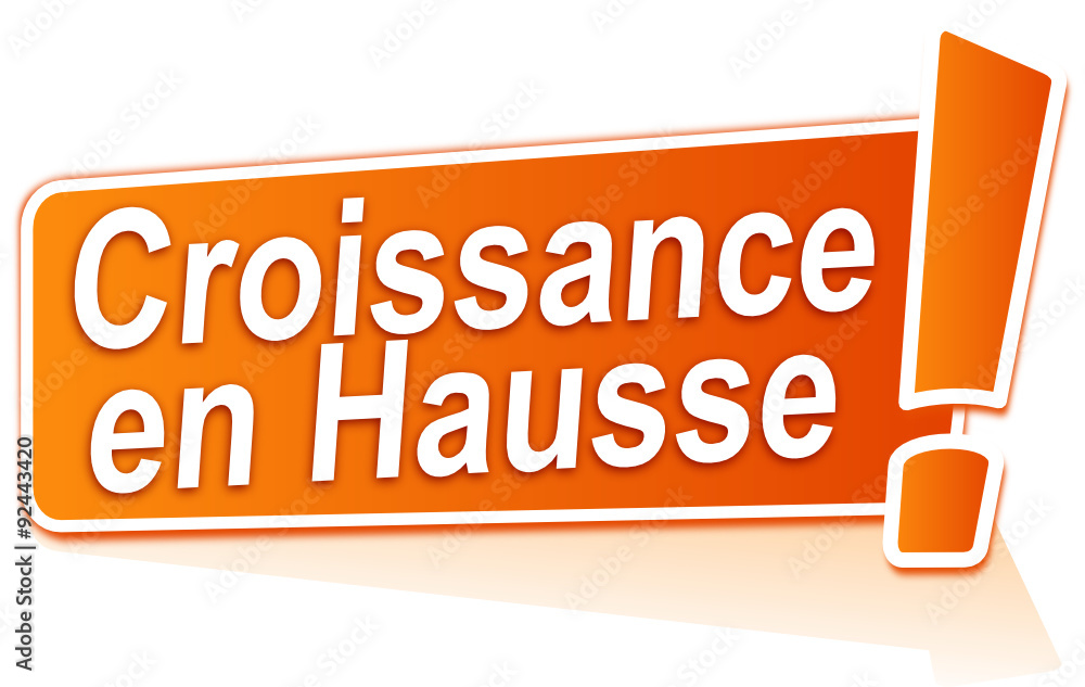 croissance en hausse sur étiquette orange croissance en hausse sur étiquette orange