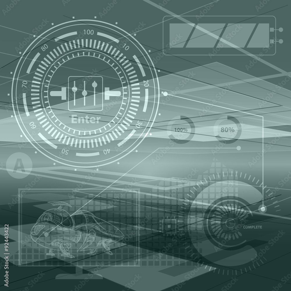 Abstract technology contour objects. Financial business presentation. Light futuristic concept, digital light blue. Raster modern background Abstract technology contour objects. Financial business presentation. Light futuristic concept, digital light blue. Raster modern background