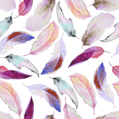 Papier peint photo Plumes aquarelles patrons Plumes aquarelle motif artistique subtil  © Ivan Feoktistov