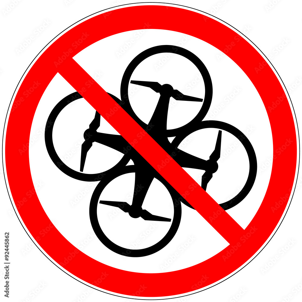 Drone ban symbol. No drone zone. Vector. Drone ban symbol. No drone zone. Vector.