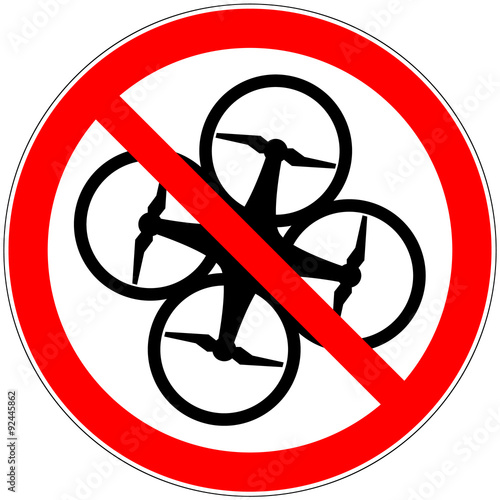 Drone ban symbol. No drone zone. Vector.