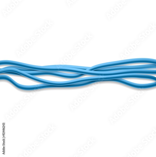 Bright blue vector wires on white background