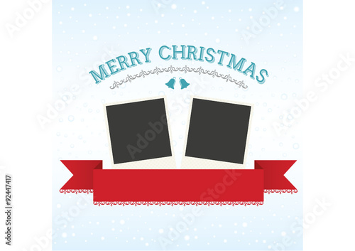 Winter Card with Banner and Polaroids