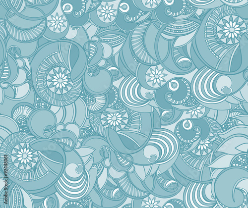 Multicolored floral seamless texture, waves. Elegance background