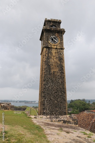 City clock tower in the town of Galle in Sri Lanka photo