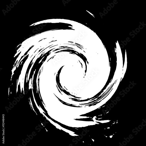 Oil paint stains. Blob watercolor painted. Black brush. Vector a