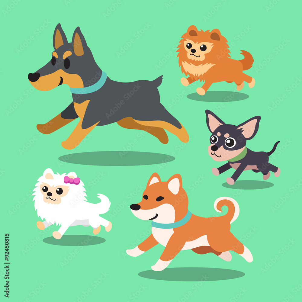 Cartoon dogs running collection