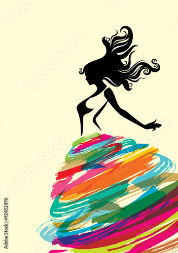 fashion women illustration with creative dress