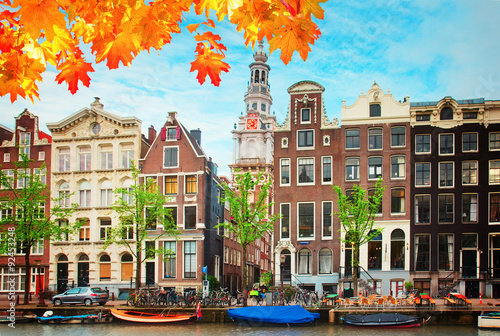 Photography old  houses of Amsterdam, Netherlands