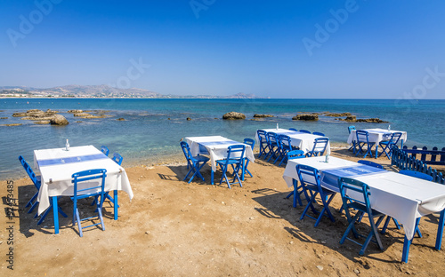 Beautiful placed restaurant on the Greek beach © Piotr Wawrzyniuk