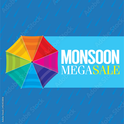 Monsoon offer and sale banner, offer or poster.