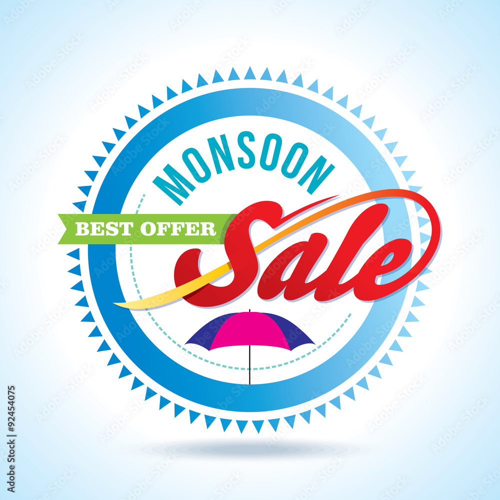 Obraz premium Monsoon offer and sale banner, offer or poster.