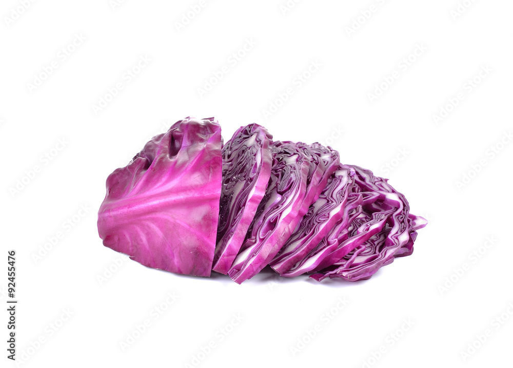 red cabbage sliced on white background red cabbage sliced on white background