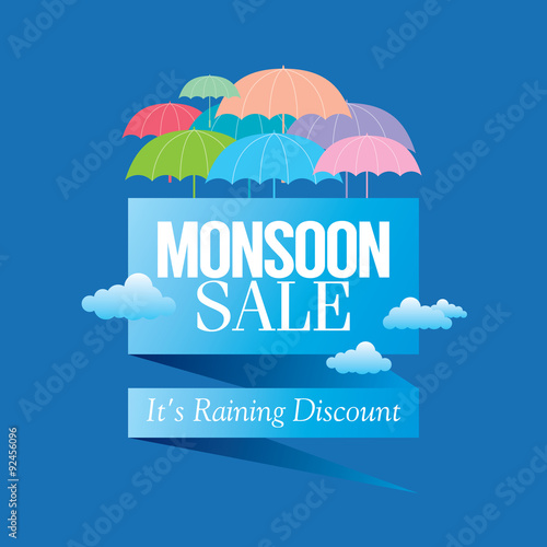 Monsoon offer and sale banner, offer or poster.
