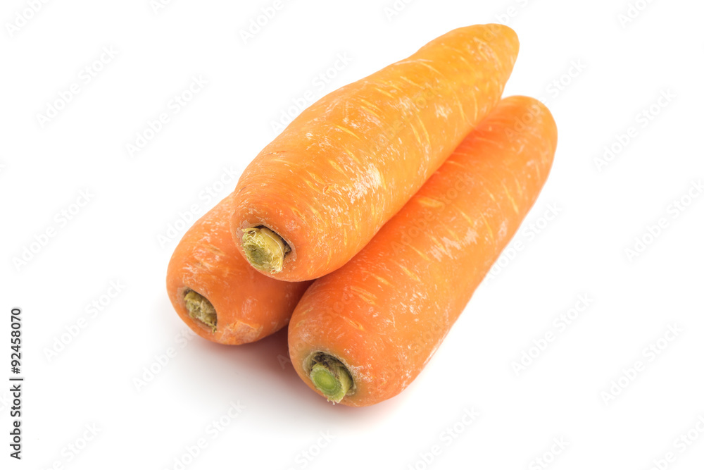 Bunch of fresh carrots on white background Bunch of fresh carrots on white background