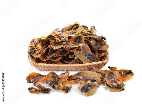 Dry Mussel on white background