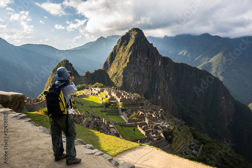 Photographing Machu Picchu with smartphone